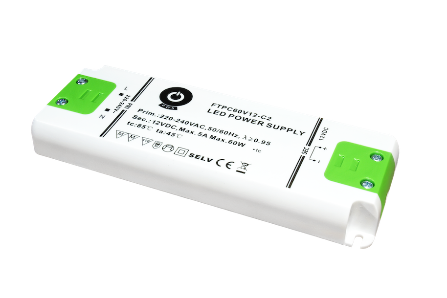 elektronischer LED-Trafo IP67, 1-60 Watt, Ein 170-250V, Aus 12V=,  wasserdicht