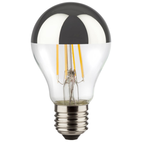 Osram LED Glühbirne, Leuchtmittel E27, verspiegelt 6.5W = 50 Watt 650 Lumen  2700K warmweiß Winkel 360º Länge 105 mm - LEDLager