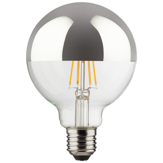Müller-Licht GLOBE G95 LED Kugellmape, Leuchtmittel E27 verspiegelt 8W = Watt 850 Lumen warmweiß Winkel 360º Länge 140 mm -